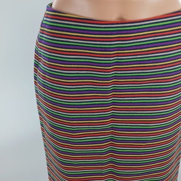 Talbots Skirt Womens Size 2P Multi-Color Striped Pencil Skirt Stretch Straight - Picture 2 of 7